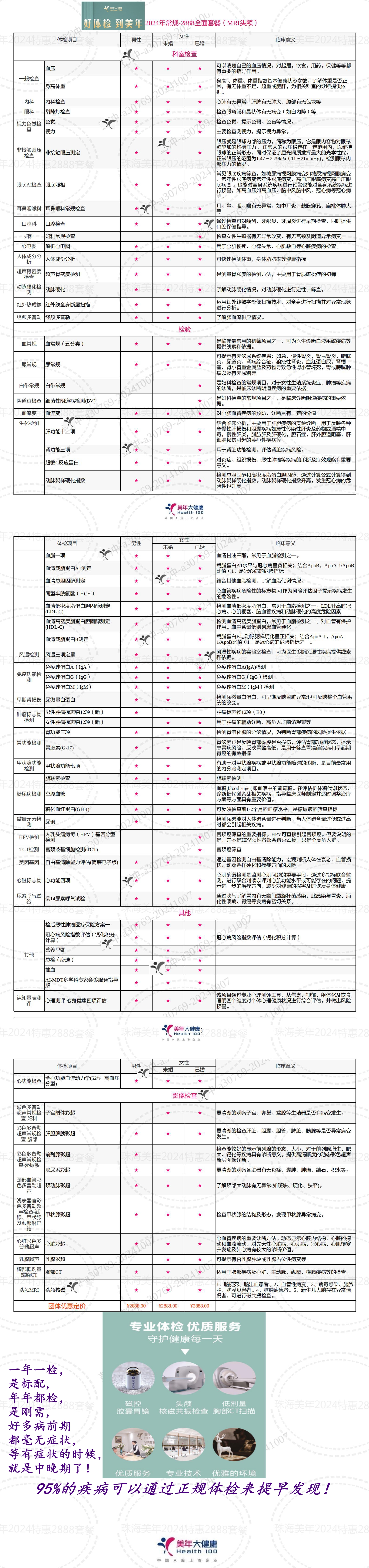 2024珠海美年2888全面深度套餐